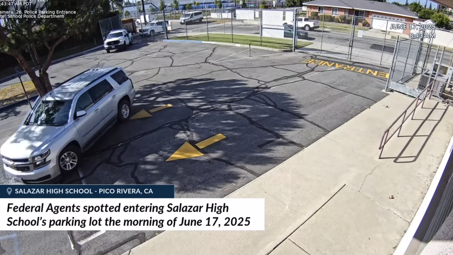 Immigration agents caught on camera urinating on school campus